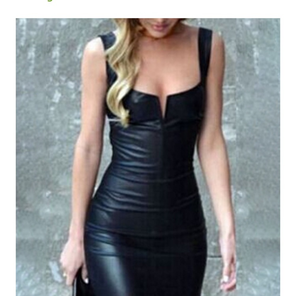 Black pleather dress.